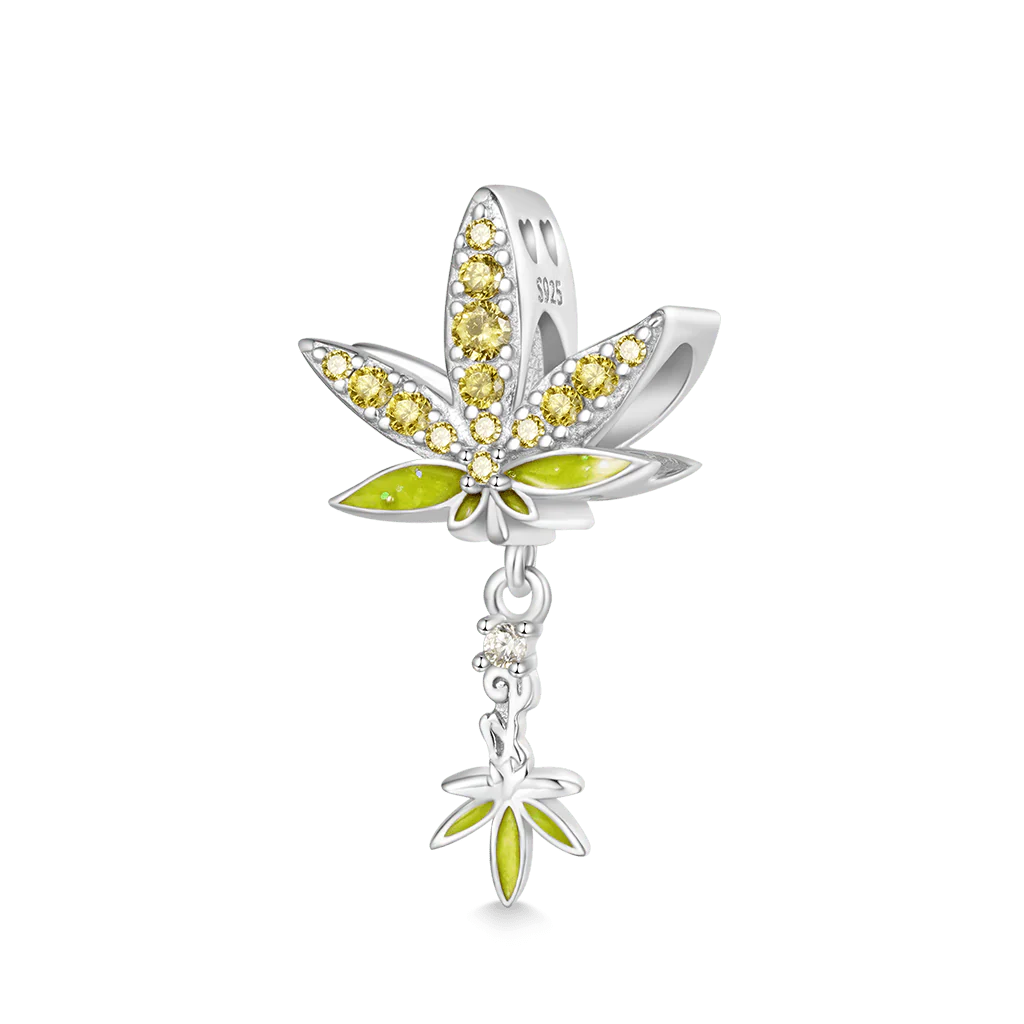 Gnoce Green Plant Pot Leaf Charm