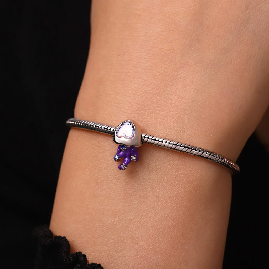 Gnoce Glow-in-the-Dark Marine Jellyfish Charm Platinum-plated Silver Blend - Image 6