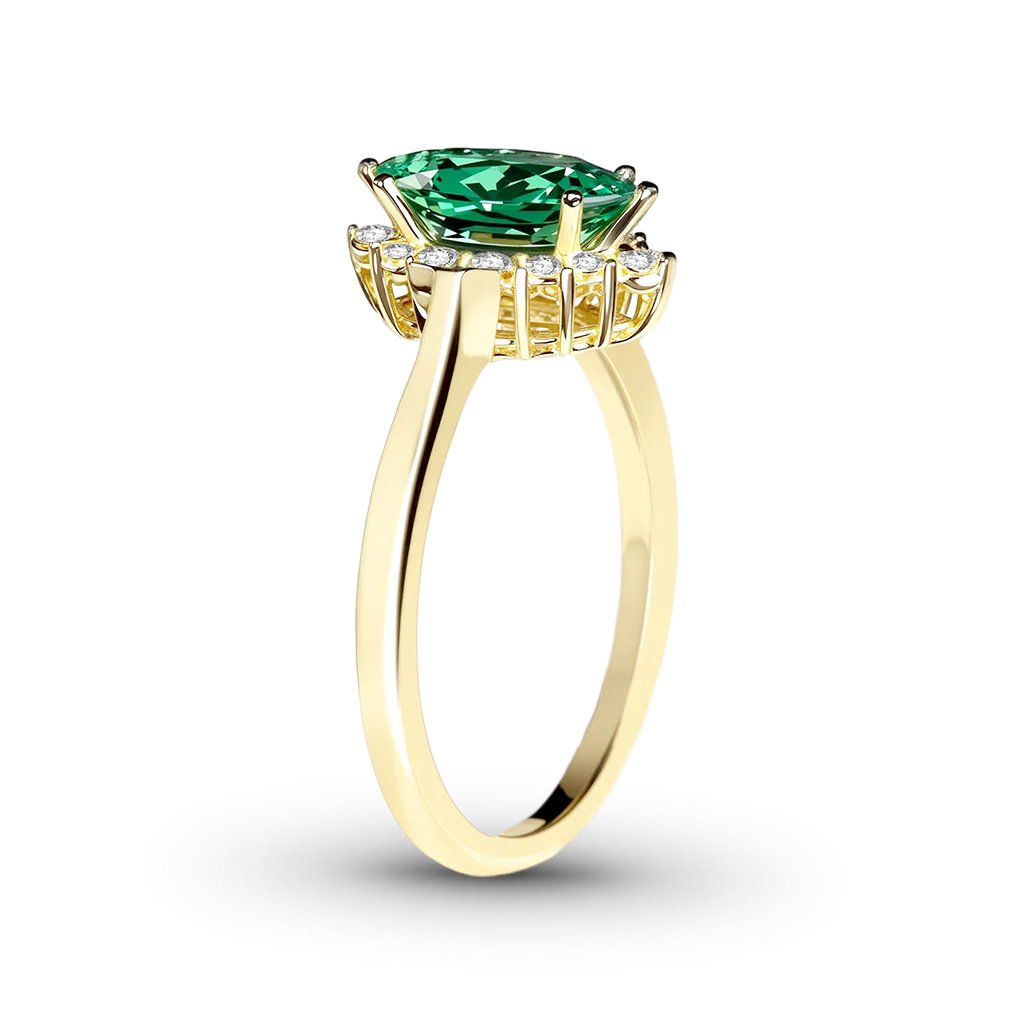 Gnoce Green Emerald Marquise-Cut Engagement Ring - Image 4