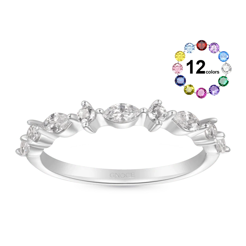 Gnoce Marquise Stacking Birthstone Ring