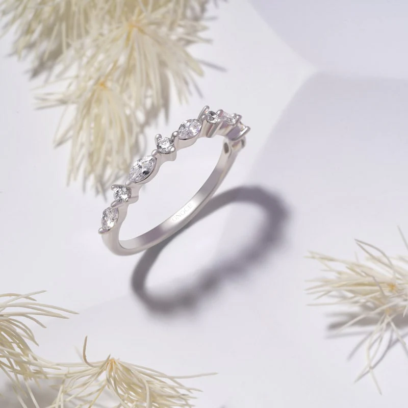 Gnoce Marquise Stacking Birthstone Ring - Image 4