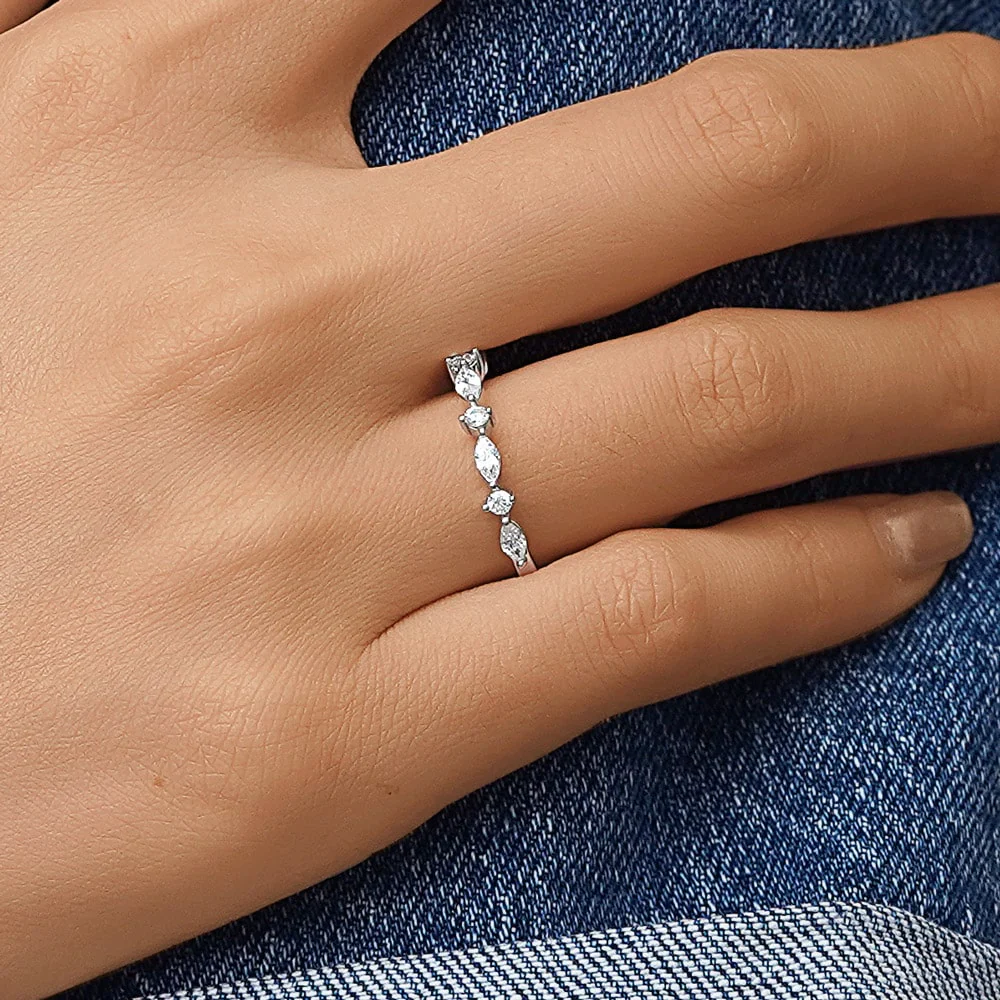 Gnoce Marquise Stacking Birthstone Ring - Image 6