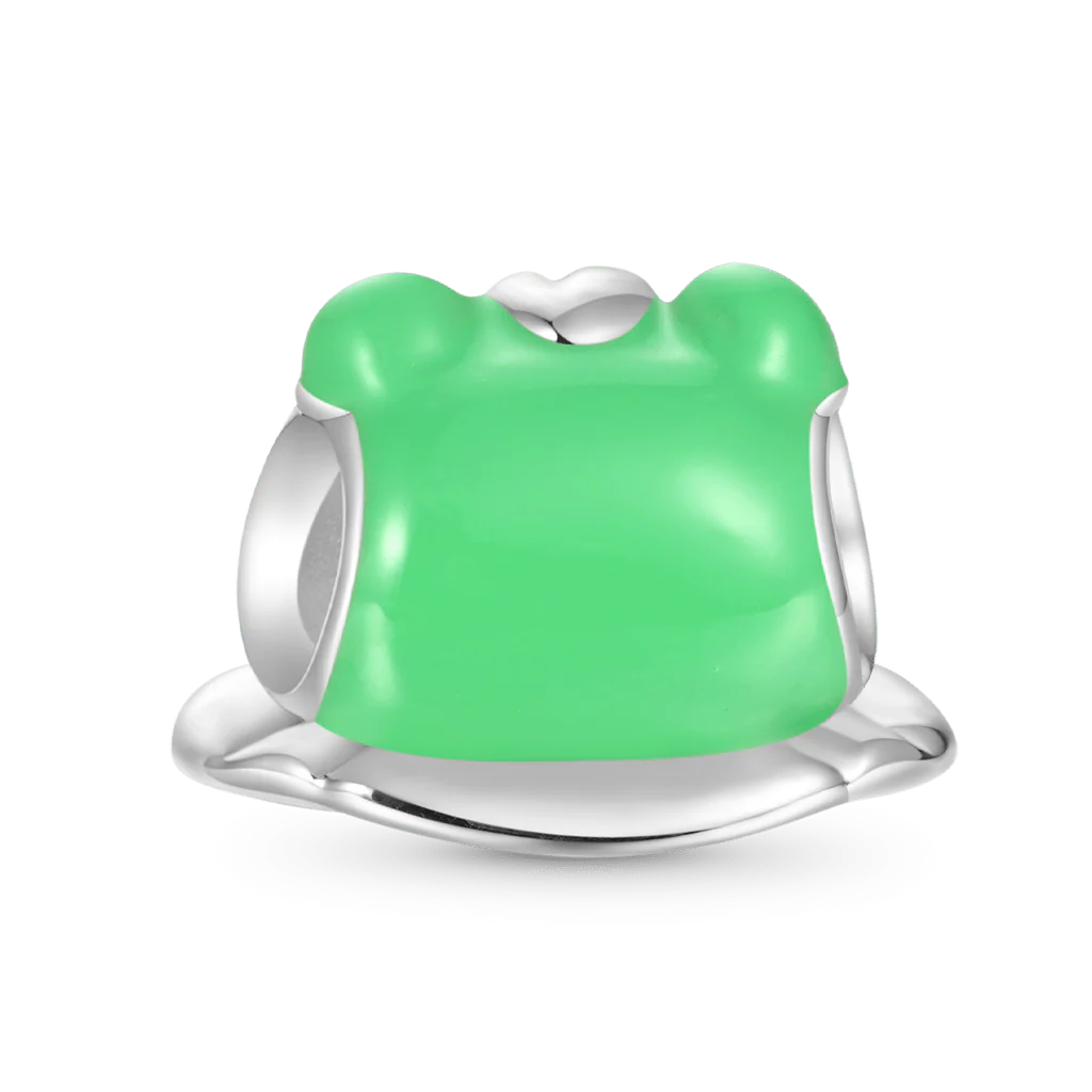 Gnoce Fuwuffle Matcha the Lucky Frog Charm Platinum-plated Silver Blend - Image 2