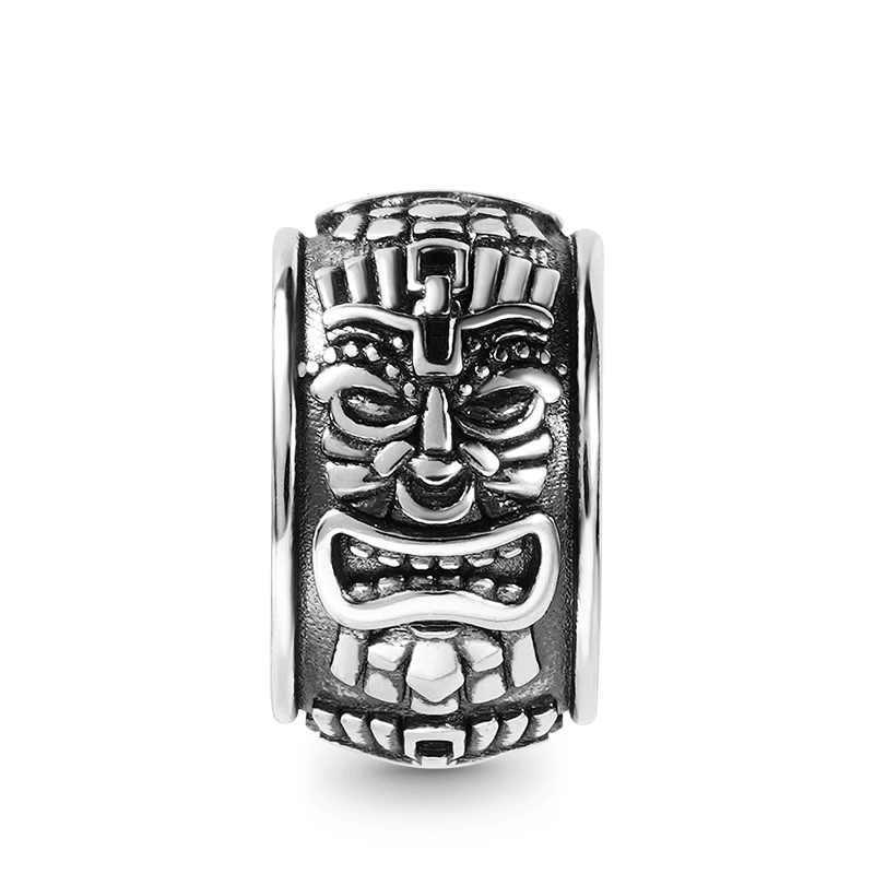 Mayan Statue Men's Charm Bead Sterling Siver fit Men's Bracelet Jewelry for Men
