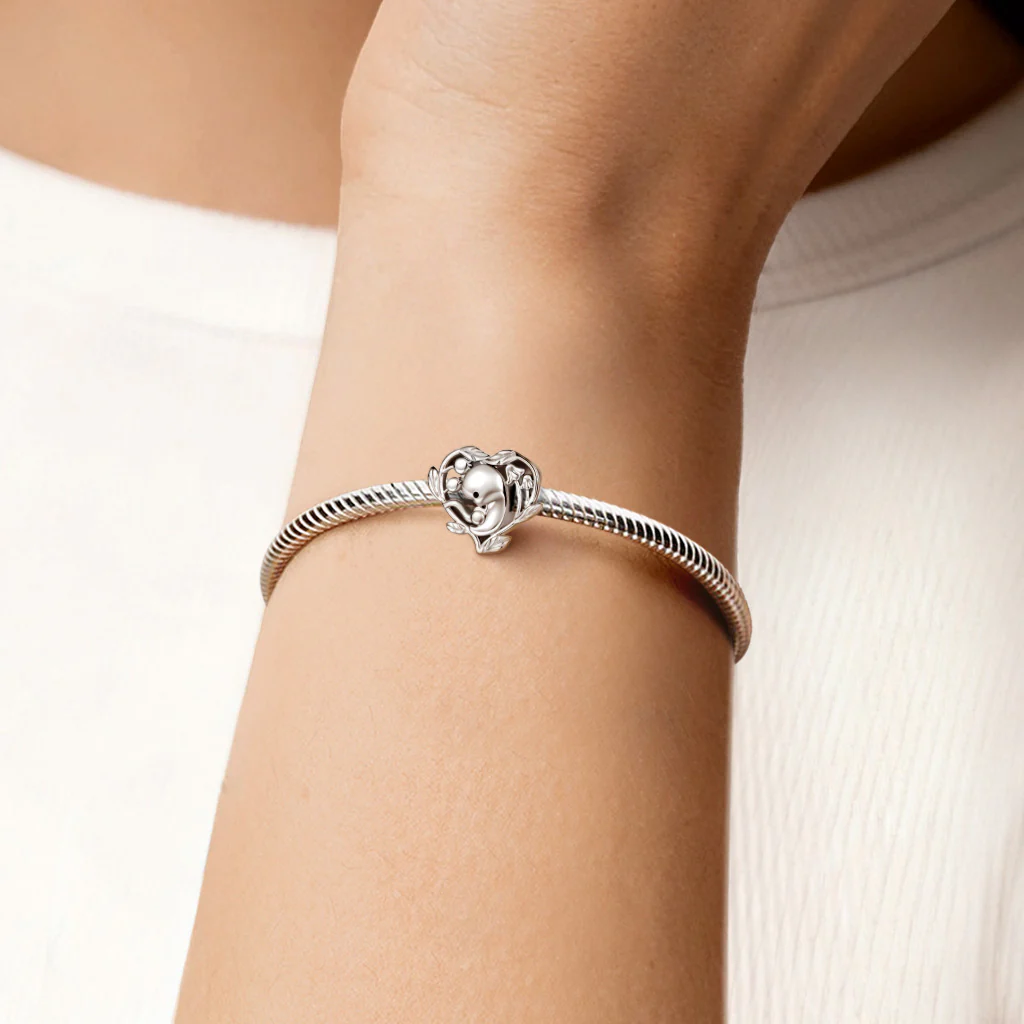 Gnoce Memorial Embryo Engravable Charm Platinum-plated Silver Blend - Image 2
