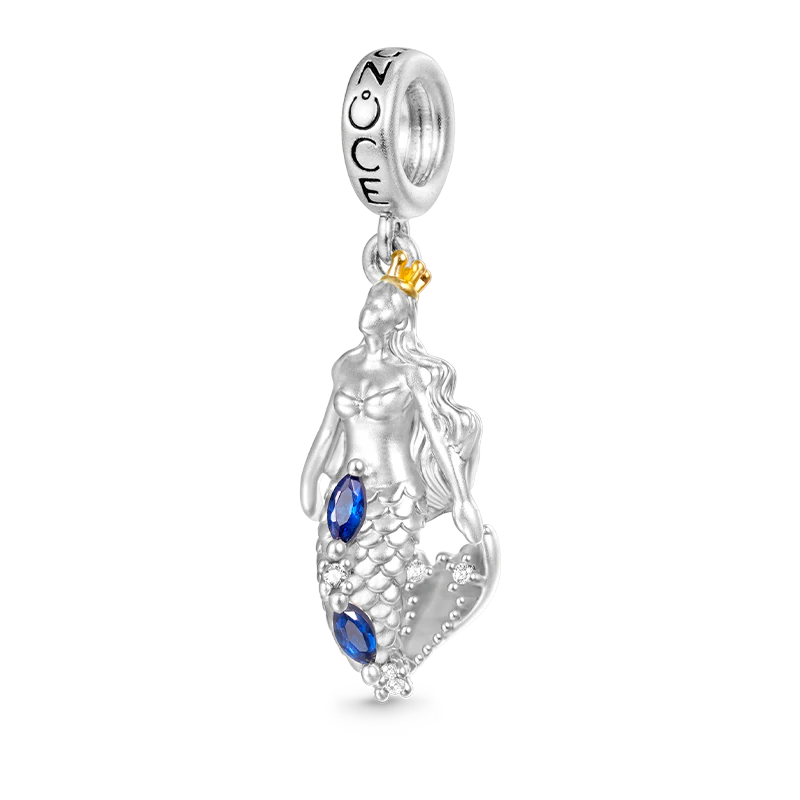 Gnoce Mermaid Charm Platinum-plated Silver Blend