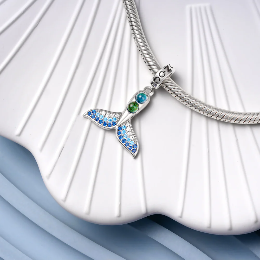 Gnoce Mermaid Tail Mood Pendant Dangle Charm - Image 4