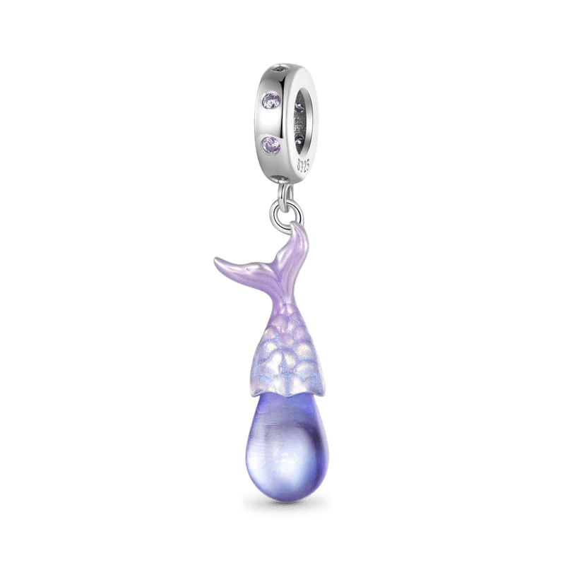 Gnoce Purple Mermaid Tear Pendant Dangle Charm