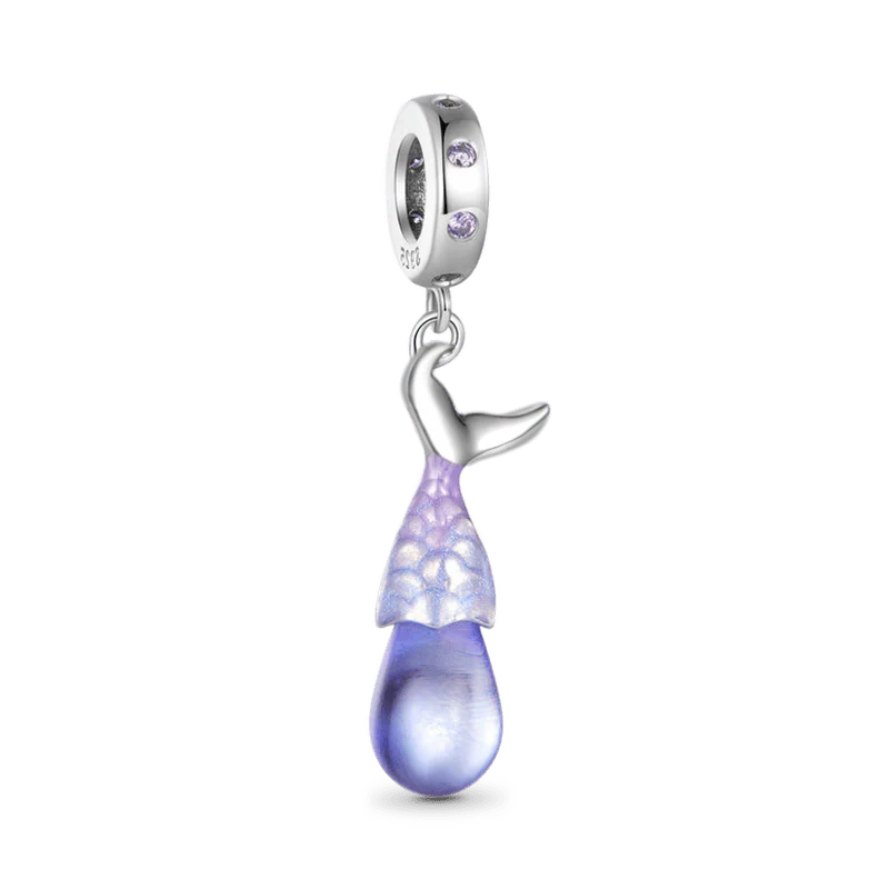 Gnoce Purple Mermaid Tear Pendant Dangle Charm - Image 2