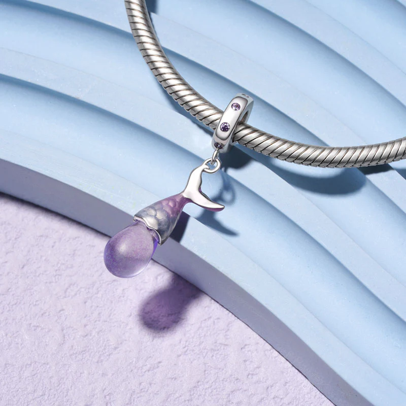 Gnoce Purple Mermaid Tear Pendant Dangle Charm - Image 3
