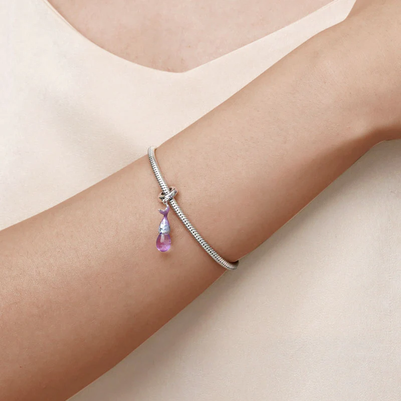 Gnoce Purple Mermaid Tear Pendant Dangle Charm - Image 5
