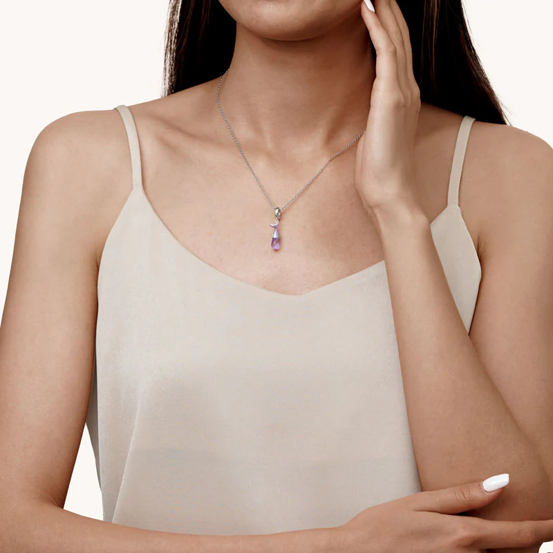 Gnoce Purple Mermaid Tear Pendant Dangle Charm - Image 6