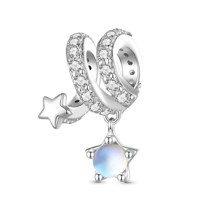 Gnoce Moonstone Meteor Star Charm