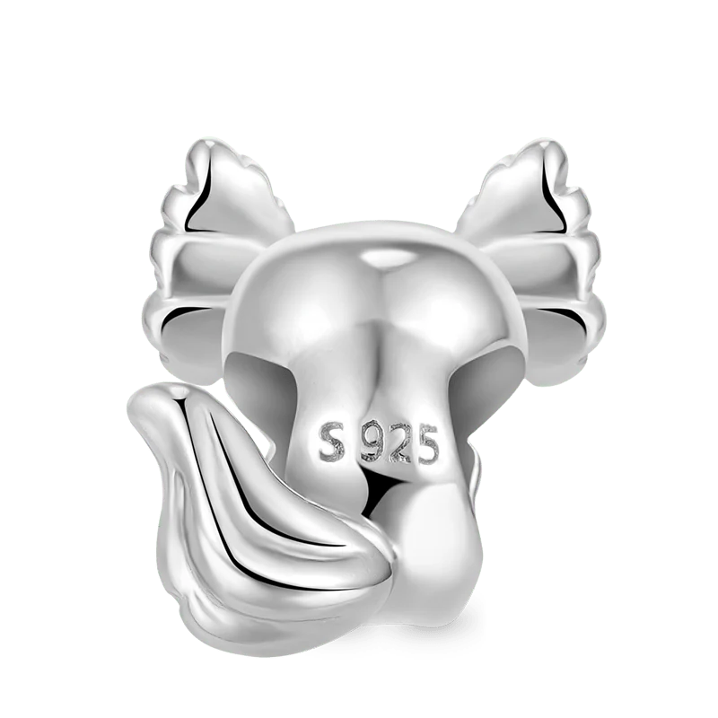 Gnoce Mexican Axolotl Embraces Heart Gemstone Charm Platinum-plated Silver Blend - Image 2