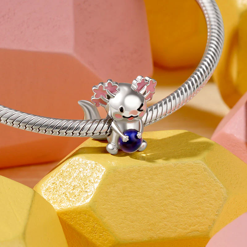 Gnoce Magical Mexican Axolotl Mood Charm Platinum-plated Silver Blend - Image 3
