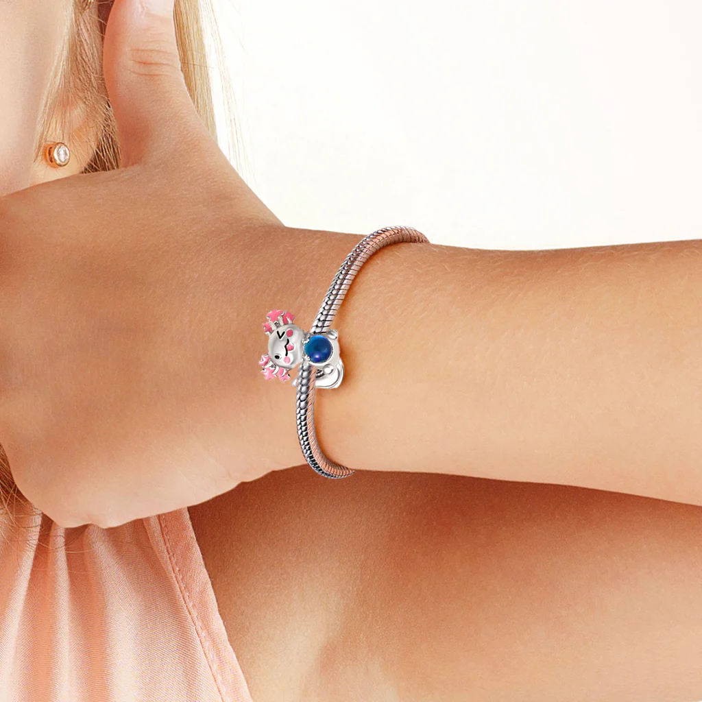 Gnoce Magical Mexican Axolotl Mood Charm Platinum-plated Silver Blend - Image 5