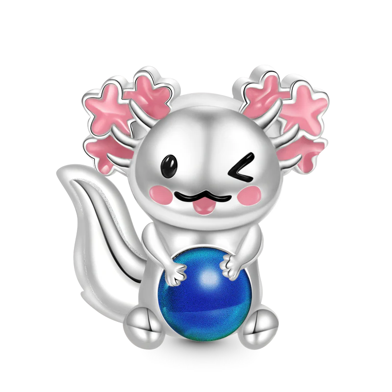 Gnoce Magical Mexican Axolotl Mood Charm Platinum-plated Silver Blend - Image 2