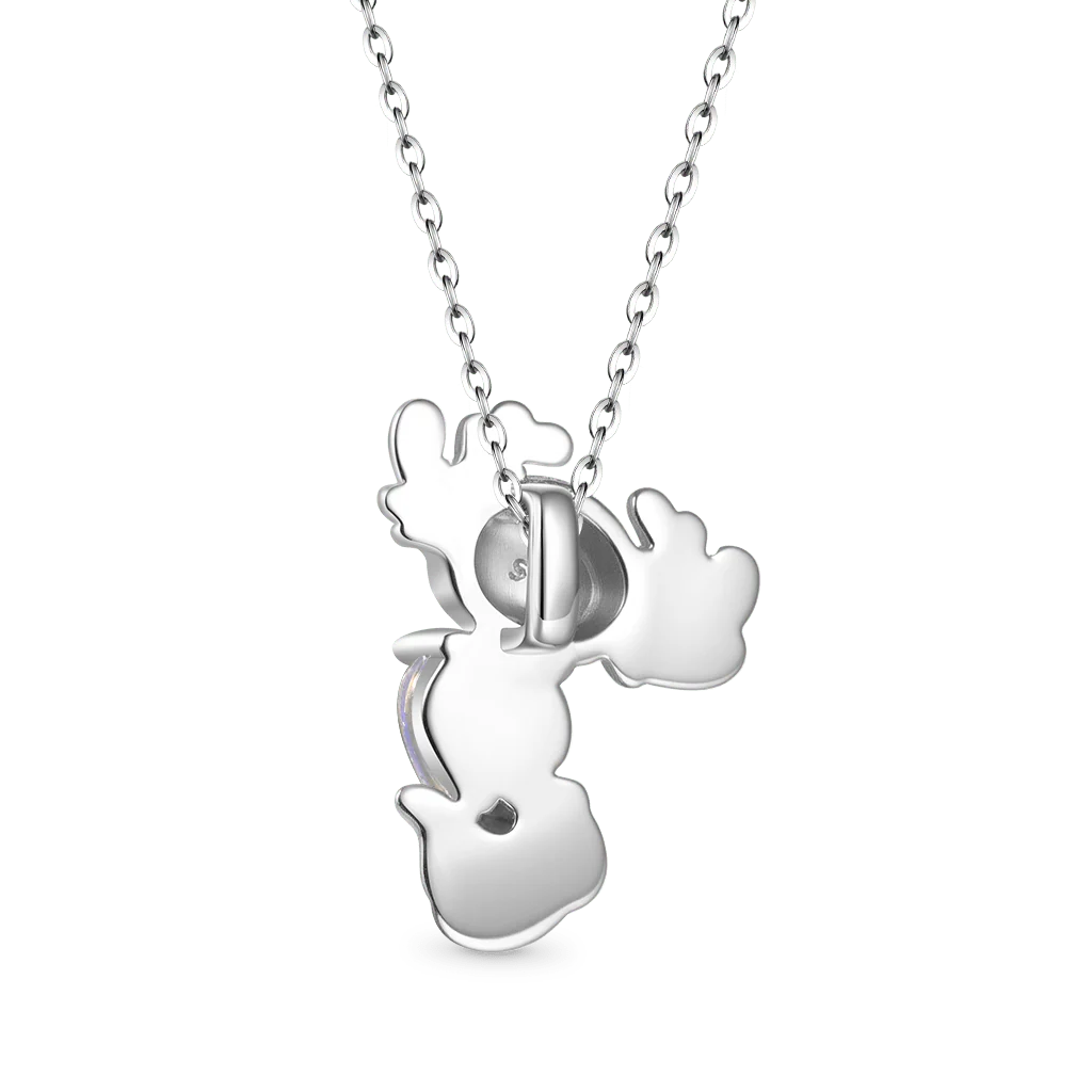 Gnoce Mexican Axolotl Embraces Heart Moonstone Pendant Necklace - Image 3