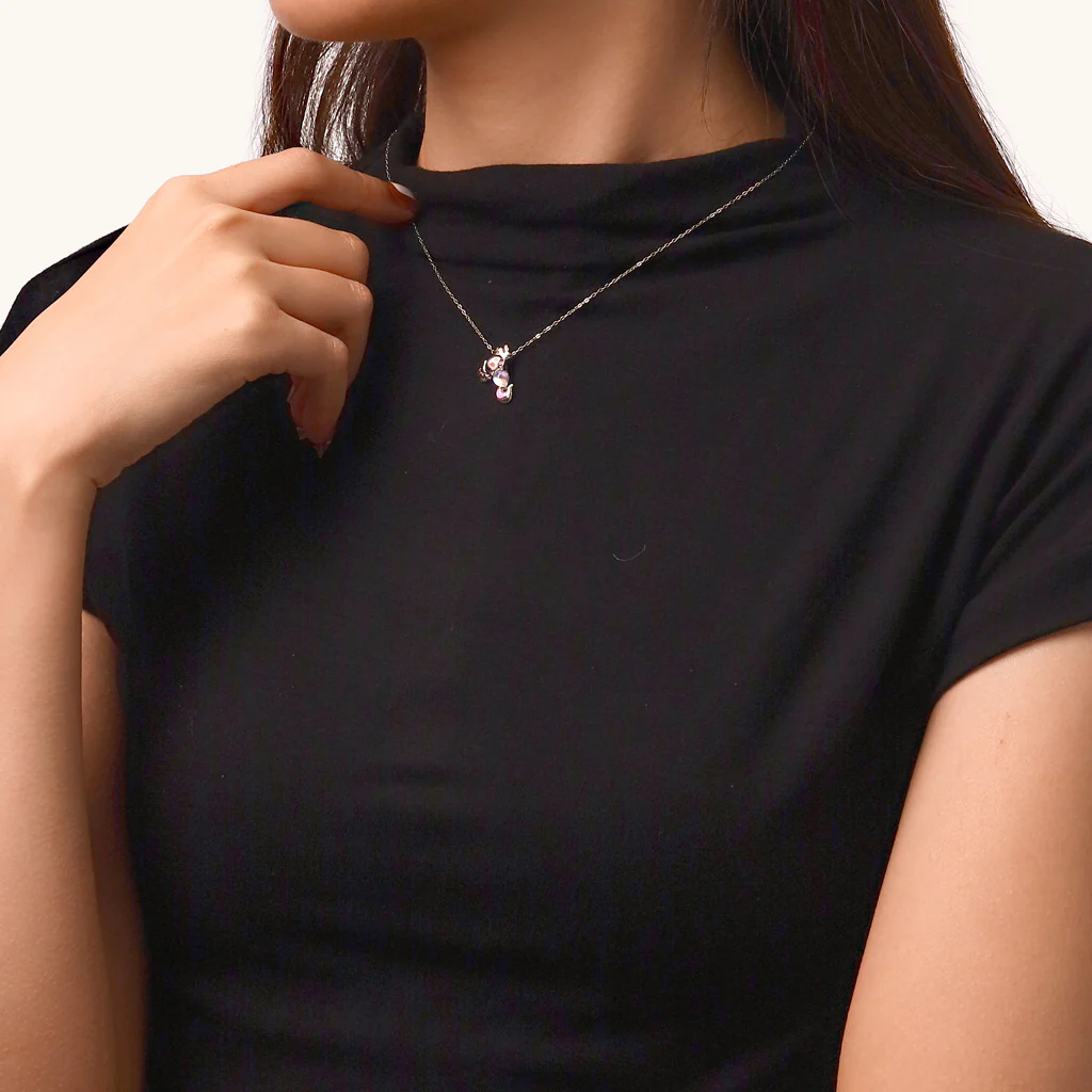 Gnoce Mexican Axolotl Embraces Heart Moonstone Pendant Necklace - Image 5
