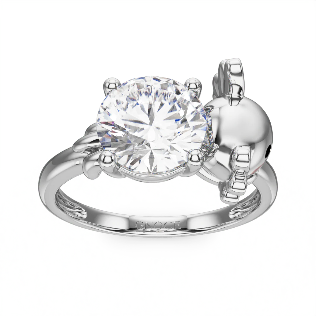 Gnoce Mexican Axolotl Embraces Moissanite Ring Platinum-plated Silver Blend - Image 2