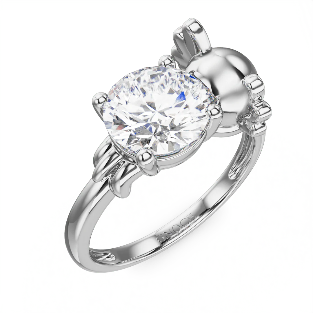 Gnoce Mexican Axolotl Embraces Moissanite Ring Platinum-plated Silver Blend - Image 3