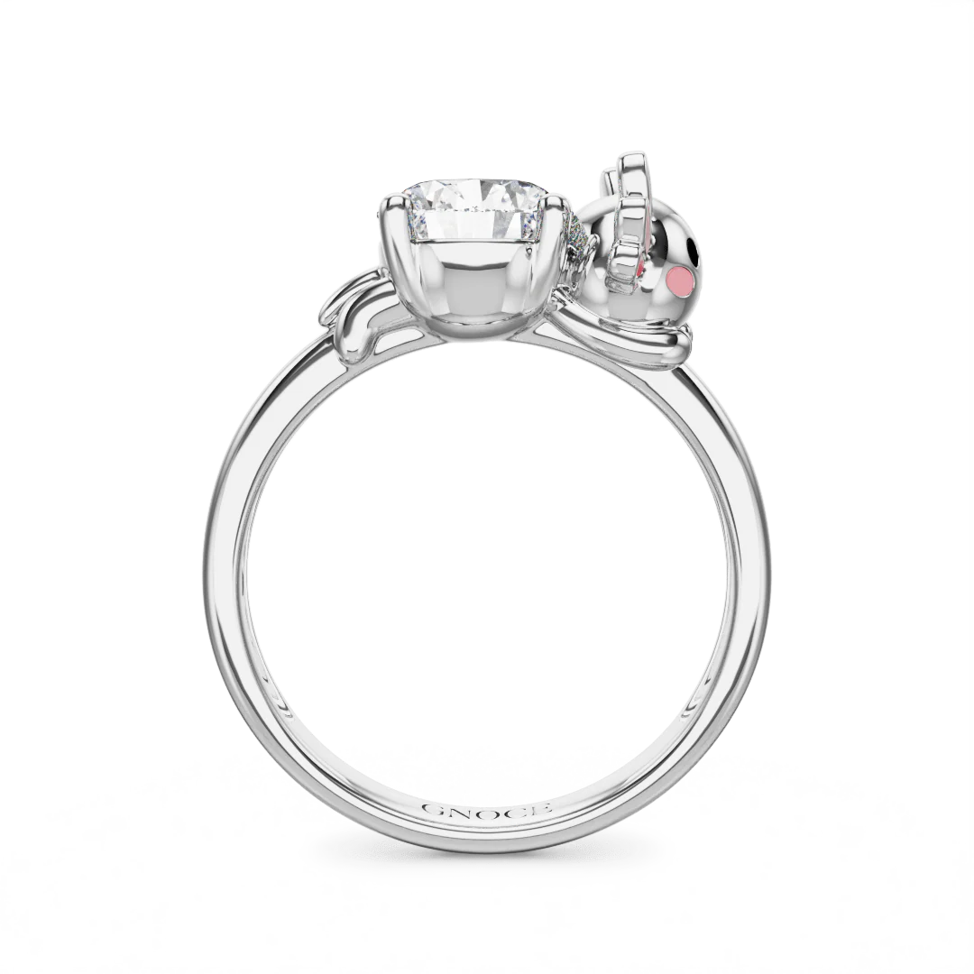 Gnoce Mexican Axolotl Embraces Moissanite Ring Platinum-plated Silver Blend - Image 5