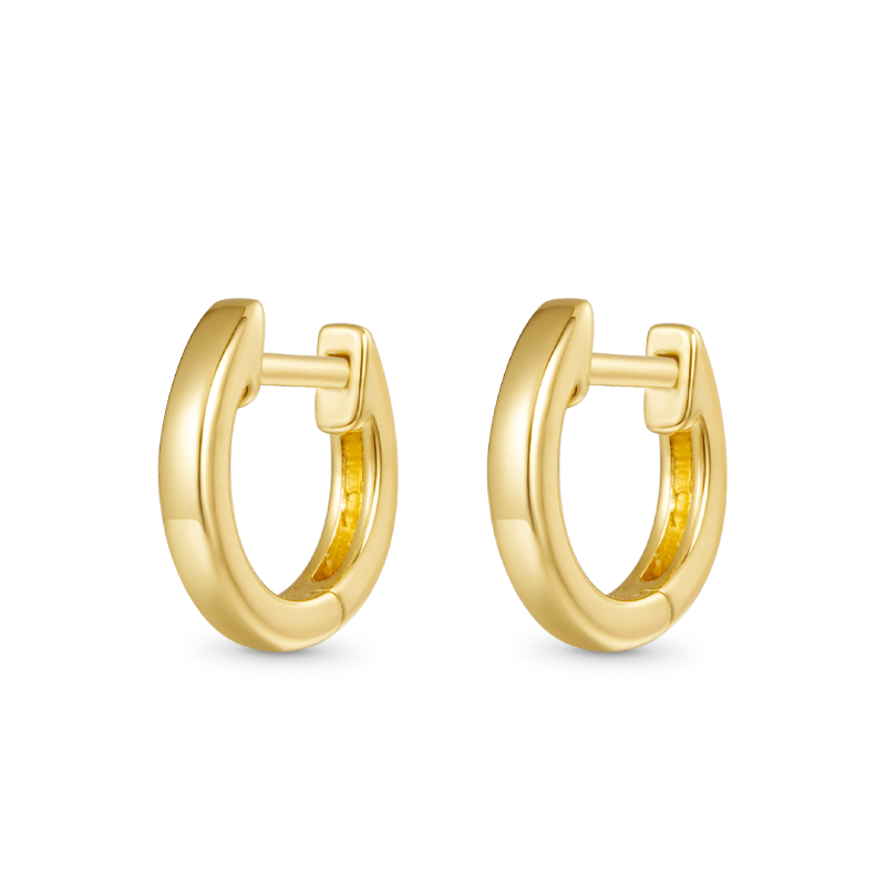 Gnoce Mini Hoop Earrings Platinum-plated Silver Blend