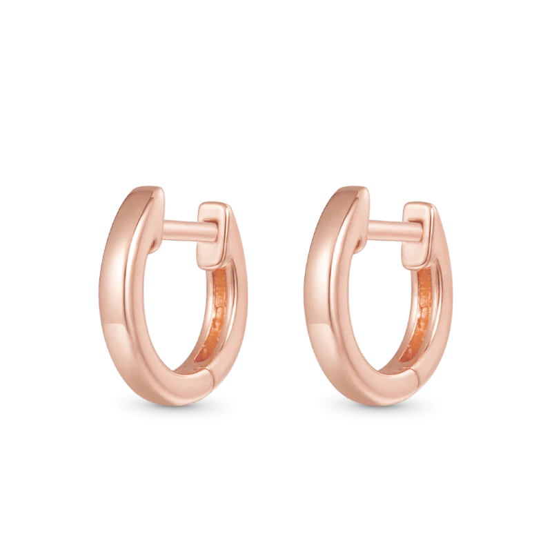 Gnoce Mini Hoop Earrings Platinum-plated Silver Blend - Image 2