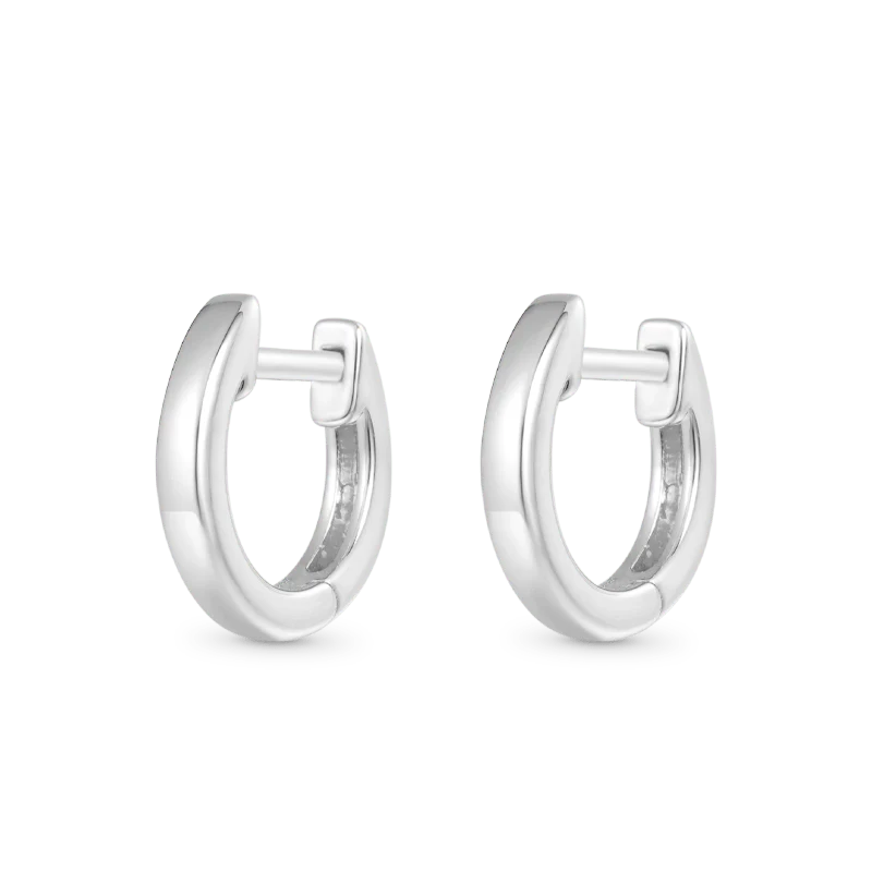 Gnoce Mini Hoop Earrings Platinum-plated Silver Blend - Image 3