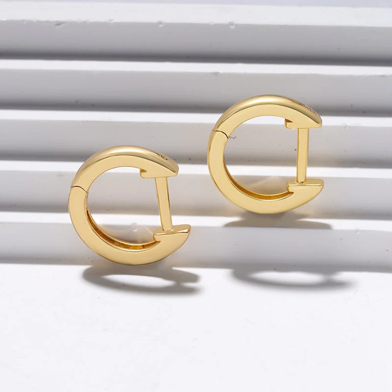 Gnoce Mini Hoop Earrings Platinum-plated Silver Blend - Image 4