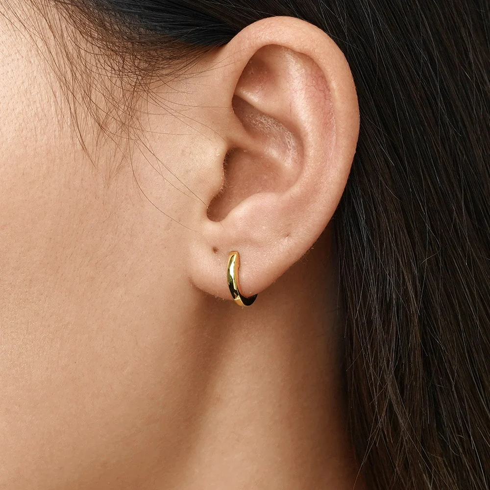 Gnoce Mini Hoop Earrings Platinum-plated Silver Blend - Image 5