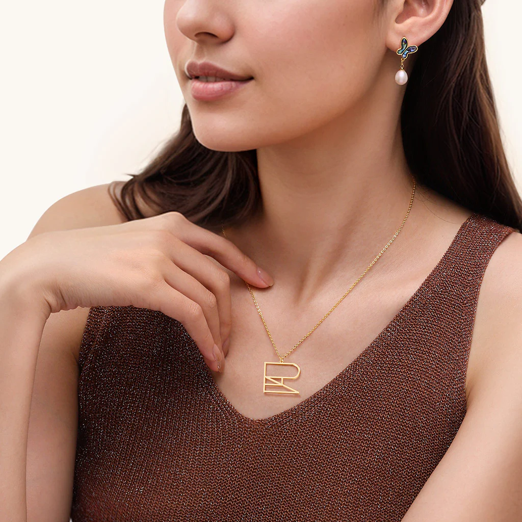 Gnoce Minimalist Monogram Name Exclusive Necklace - Image 7