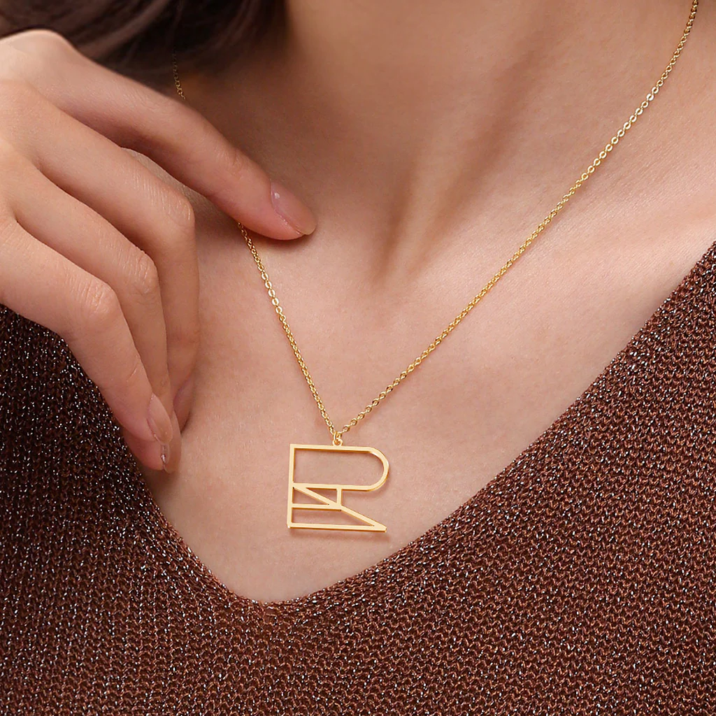 Gnoce Minimalist Monogram Name Exclusive Necklace - Image 8