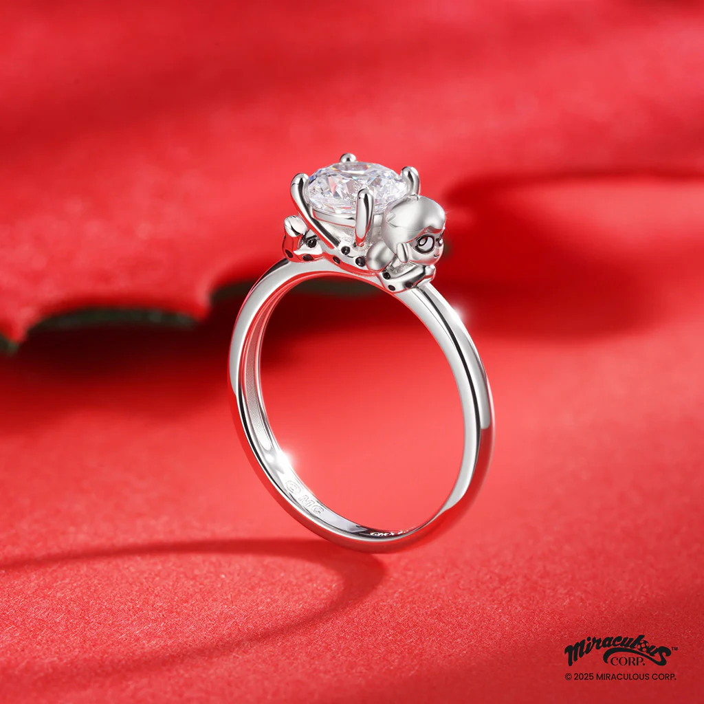 Gnoce Miraculous Ladybug White Moissanite Ring - Image 3