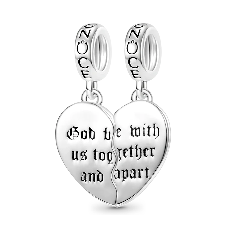 Gnoce Religious Mizpah Heart Pendant Dangle Charm