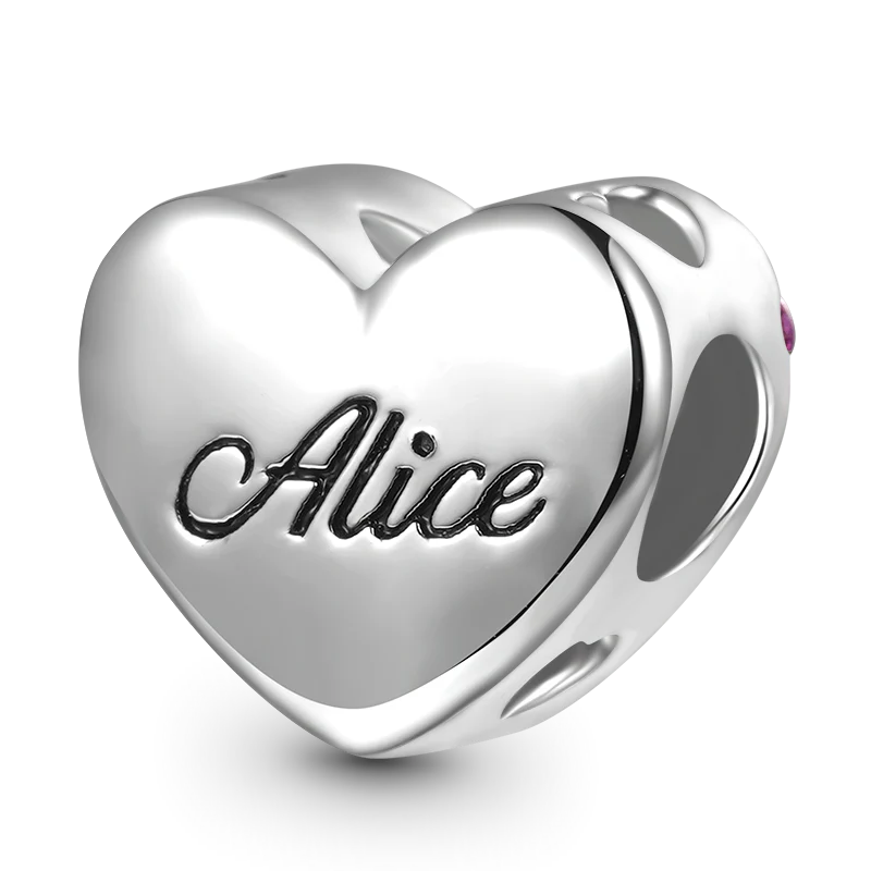 Gnoce Mom Hugs Baby Birthstone Engravable Charm Platinum-plated Silver Blend - Image 3
