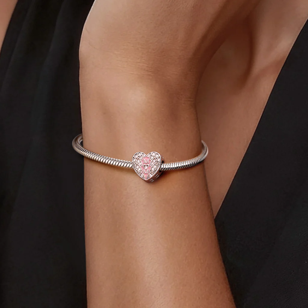Gnoce Mom Feather Heart Charm - Image 2