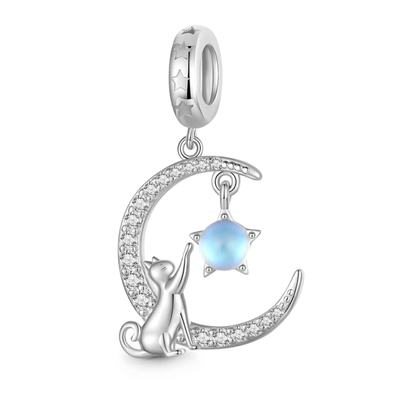 Gnoce Moon&Cat Pendant Dangle Charm