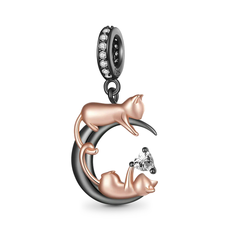 Gnoce Moon&Cats Pendant Dangle Charm