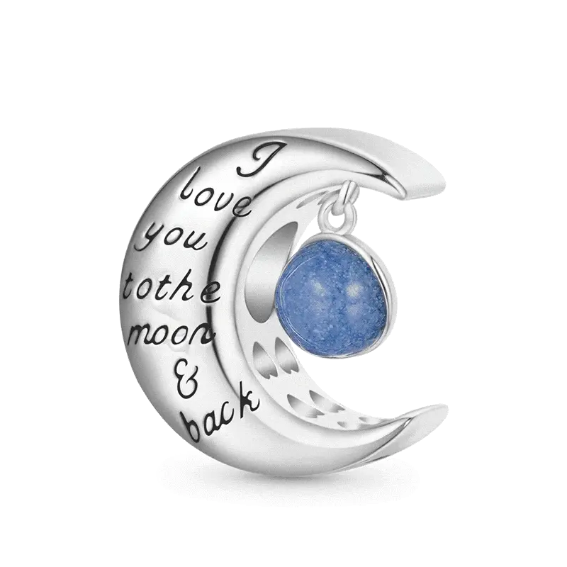 Gnoce Moon Glow in the Dark Charm Platinum-plated Silver Blend