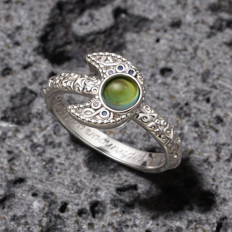 Gnoce Magic Moon Mood Ring Platinum-plated Silver Blend - Image 4