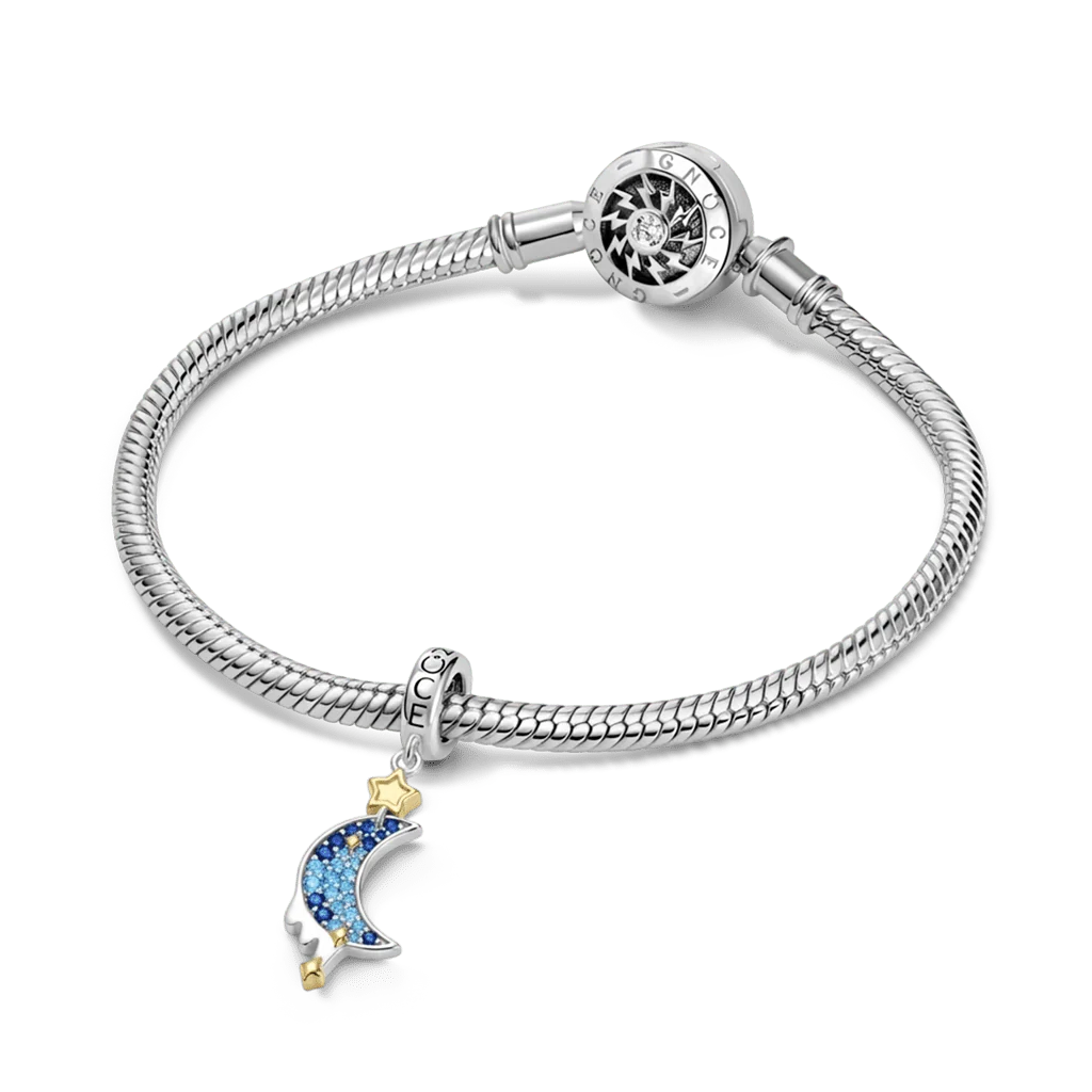 Gnoce  Moon & Star Charm Platinum-plated Silver Blend - Image 3
