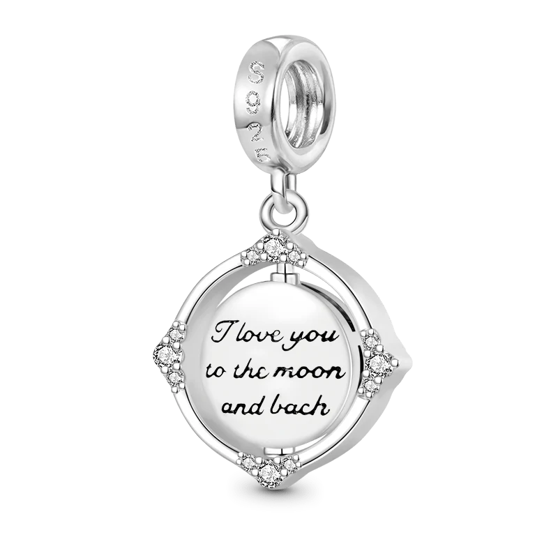 Gnoce Rotated Moon & Sun Charm Platinum-plated Silver Blend - Image 2