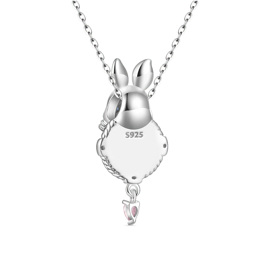 Gnoce Moonstone Easter Rabbit Pink Zircon Necklace - Image 3