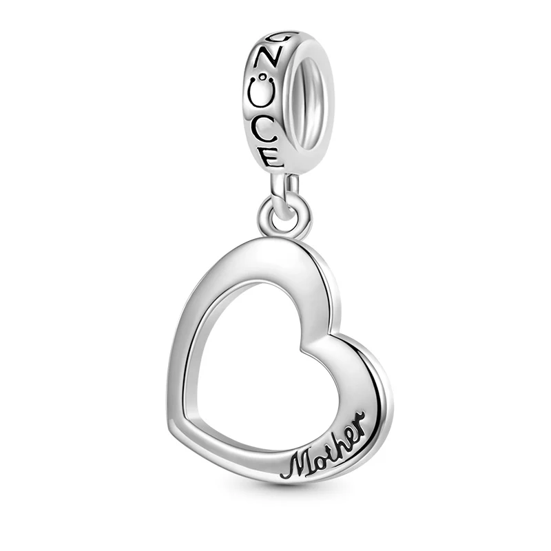 Gnoce Mother & Daughter Heart Charm Platinum-plated Silver Blend - Image 4