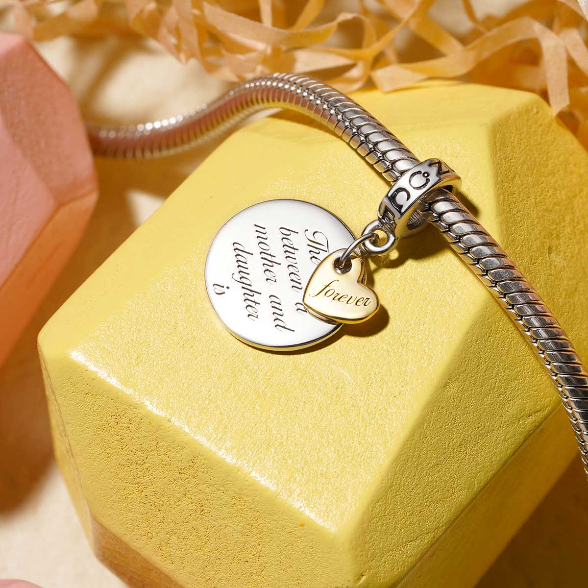 Gnoce Mother & Daughter Forever Love Pendant Dangle Charm - Image 3