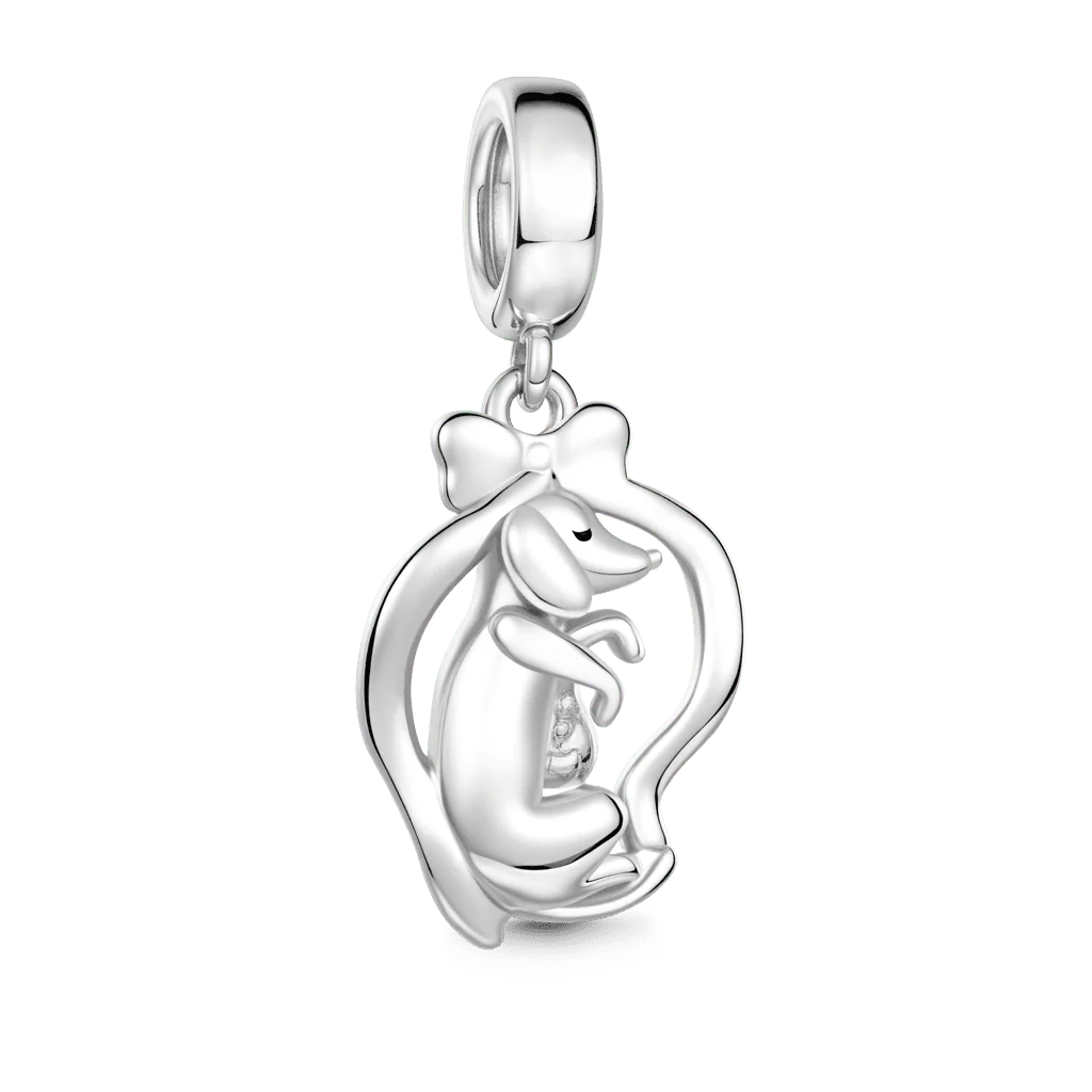 Gnoce  Mother Dog & Puppy Charm Platinum-plated Silver Blend - Image 5