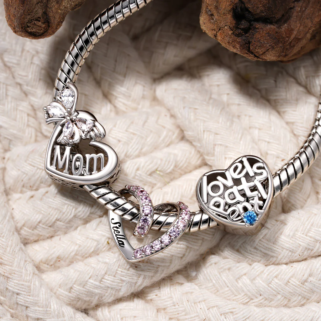 Gnoce Butterfly Heart Charm Platinum-plated Silver Blend - Image 3