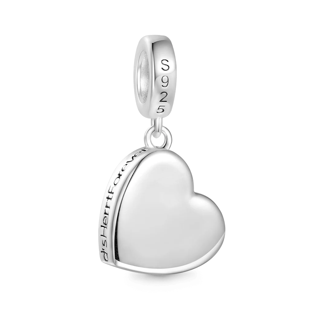 Gnoce Birthstones Forever Heart Charm Platinum-plated Silver Blend - Image 3