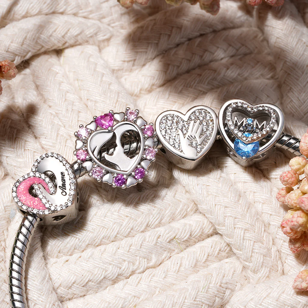 Gnoce Heart Hollow Photo Charm Platinum-plated Silver Blend - Image 2